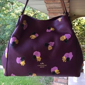 Coach Edie 31 Shoulder Bag Floral Print Plum 375
